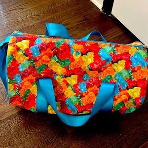 Gummy bear bag.  Small about 18inches long.  Good for a sleepover